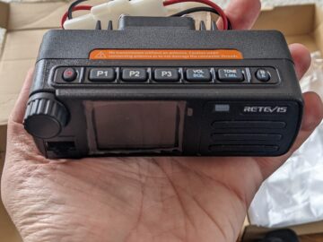 Retevis RT73 Radio in palm of hand