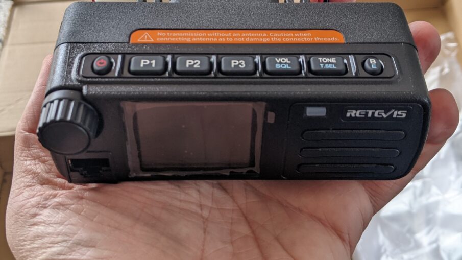 Retevis RT73 Radio in palm of hand